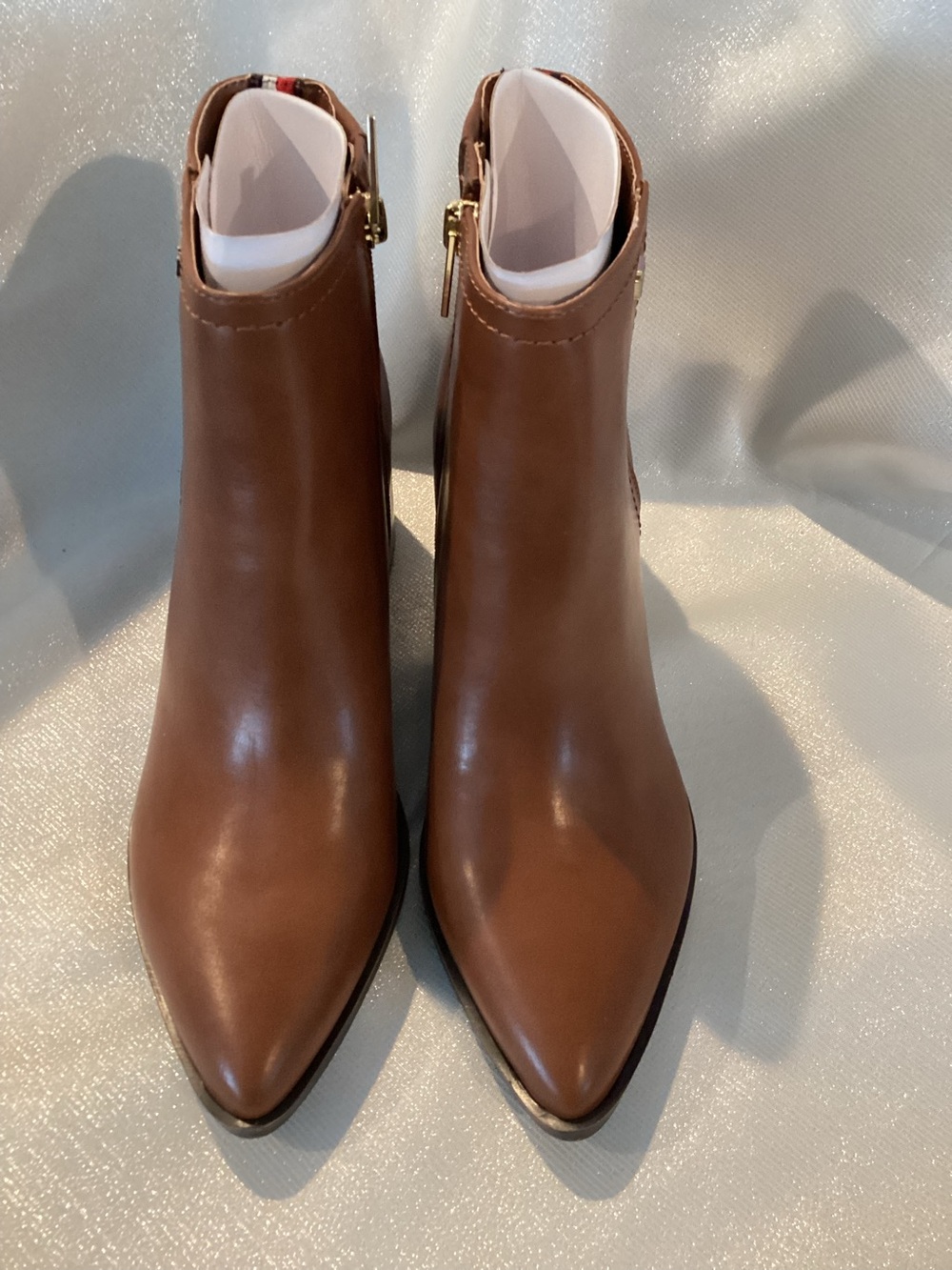 Women’s Tan Leather Pointed Toe Ankle Boots